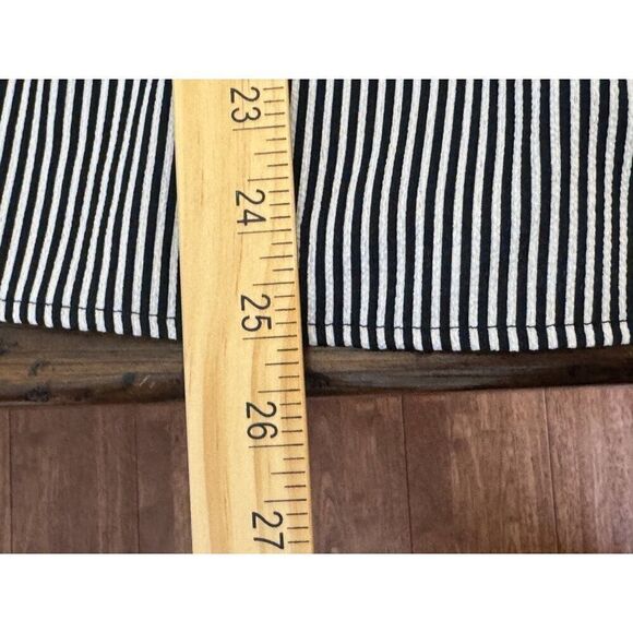 Monteau Navy & White Striped Peplum Top - XL, Short Sleeve NWT Preppy, Spring - Picture 13 of 15